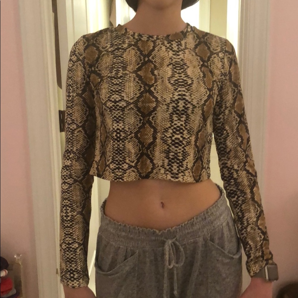snake skin crop top